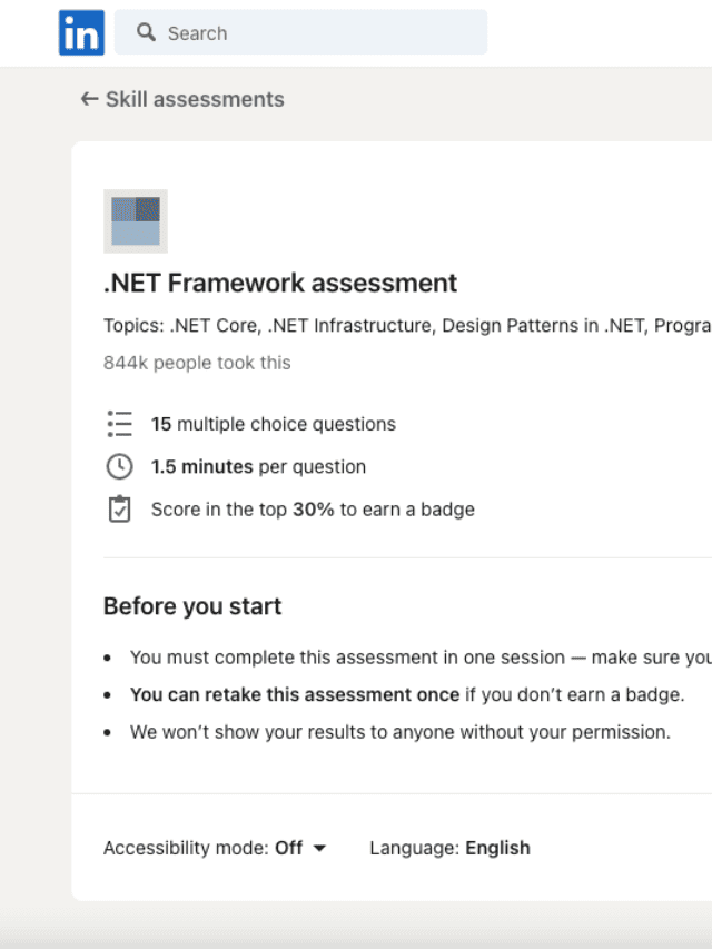 Read more about the article .net framework linkedin assessment answers.